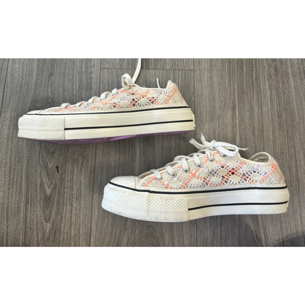 Converse Chuck Taylor Crochet Knit Platform Sneakers Women’s 9 Low Top Festival - Picture 6 of 10
